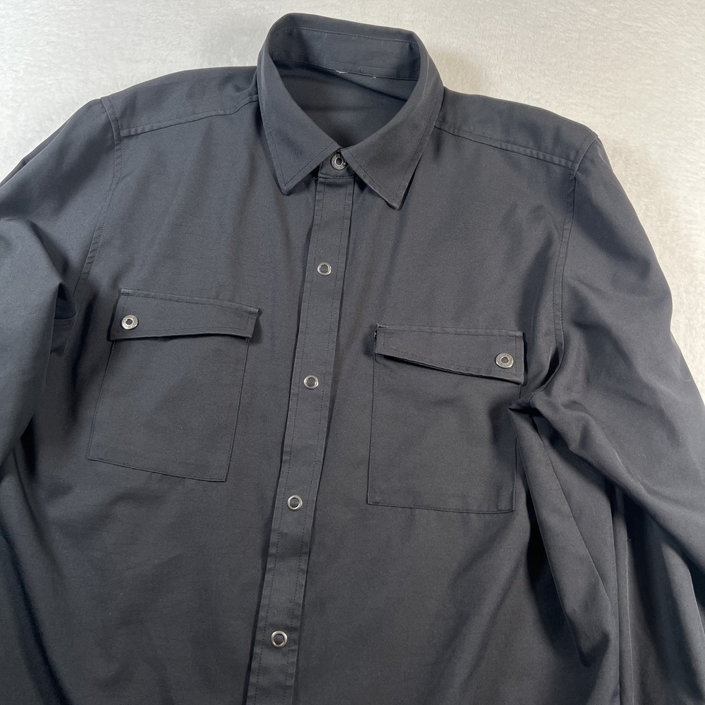 GoLite Shirt Mens Large Black Long Sleeve Snap Front Hiking 106003111